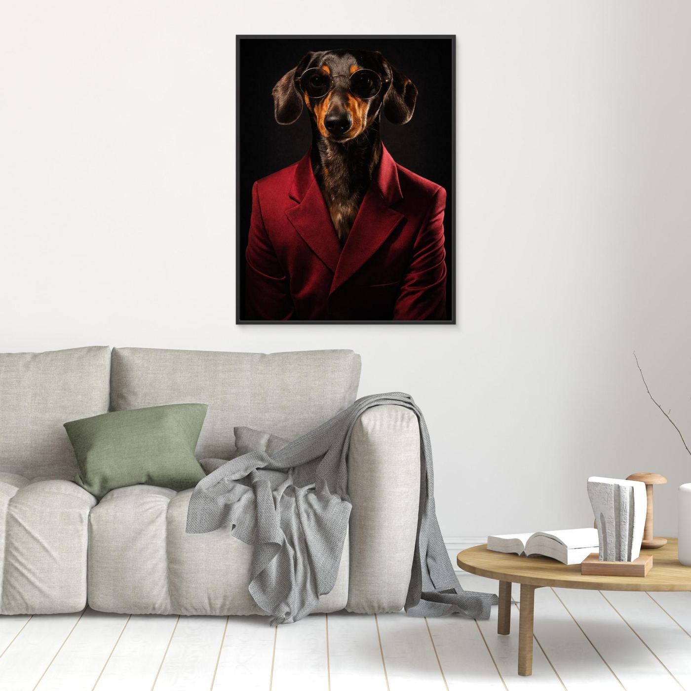 The Sophisticated Dachshund – Elegant Pet Portrait Personalized Canvas Print