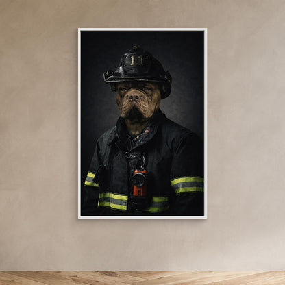The Firefighter - Personalized Pet Canvas Print