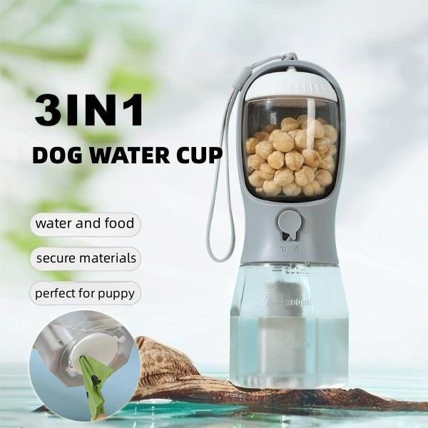 Portable Pet Water Bottle Food Container Dispenser