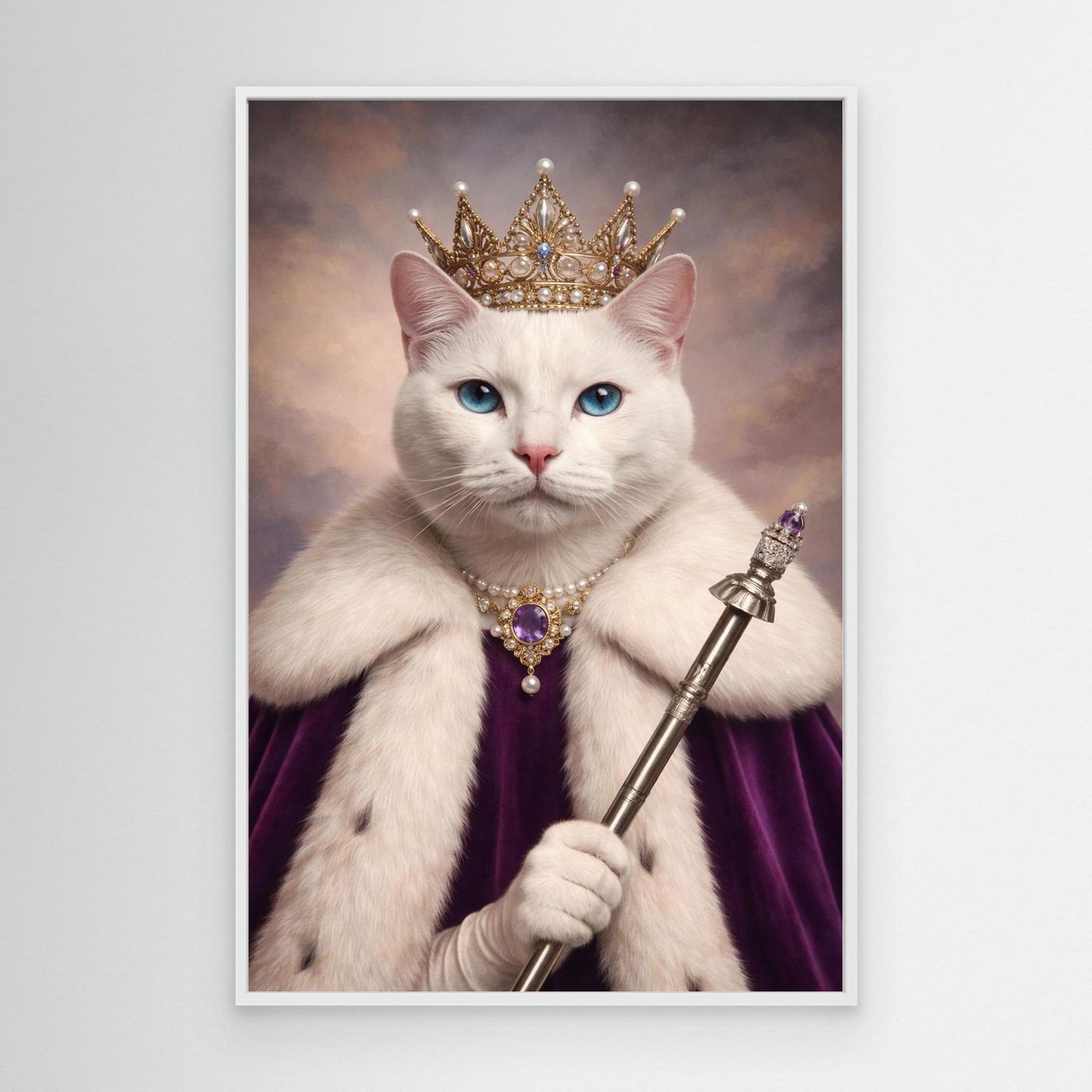 Crowned Queen - Personalised Pet Canvas Print