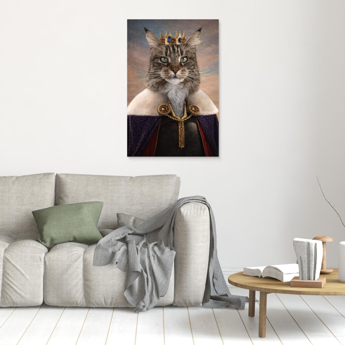 The Crowned King - Personalized Pet Canvas Print