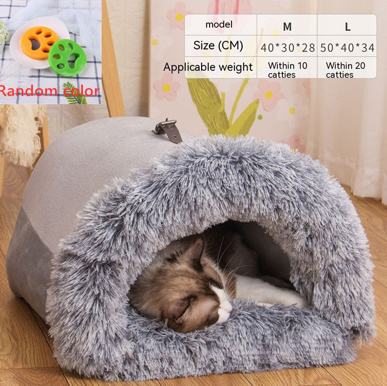 Pet House Bed Soft Plush Cozy Nest