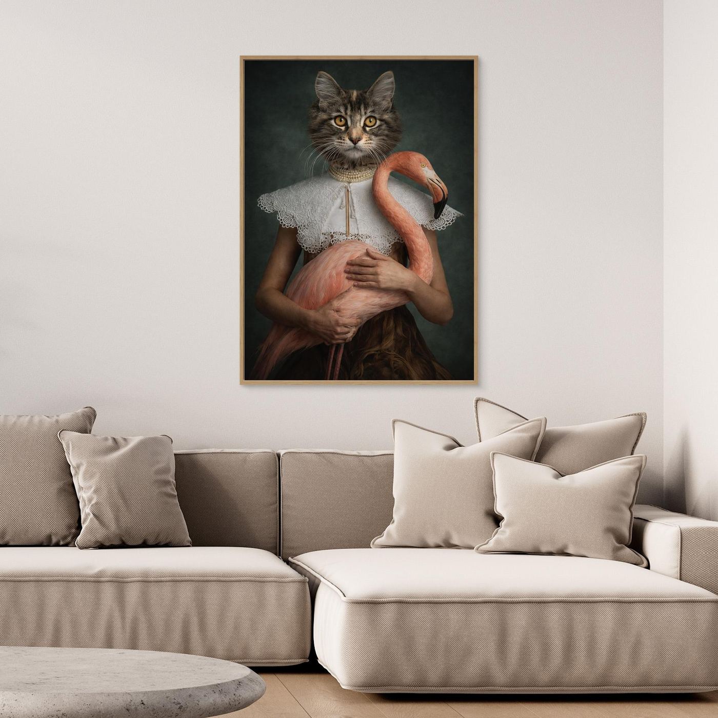 Lady Flamingo - Personalized Pet Canvas Print