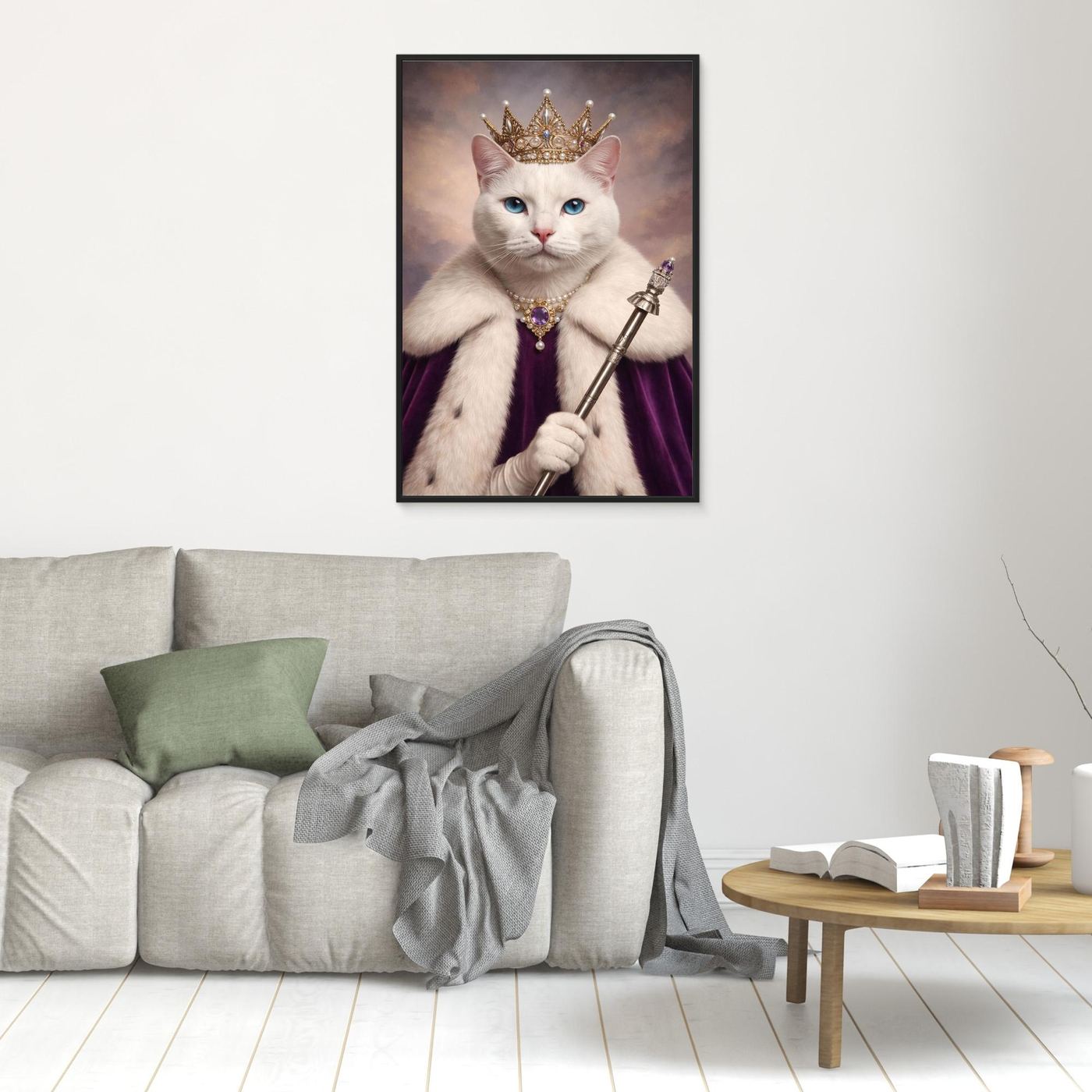 Crowned Queen - Personalised Pet Canvas Print