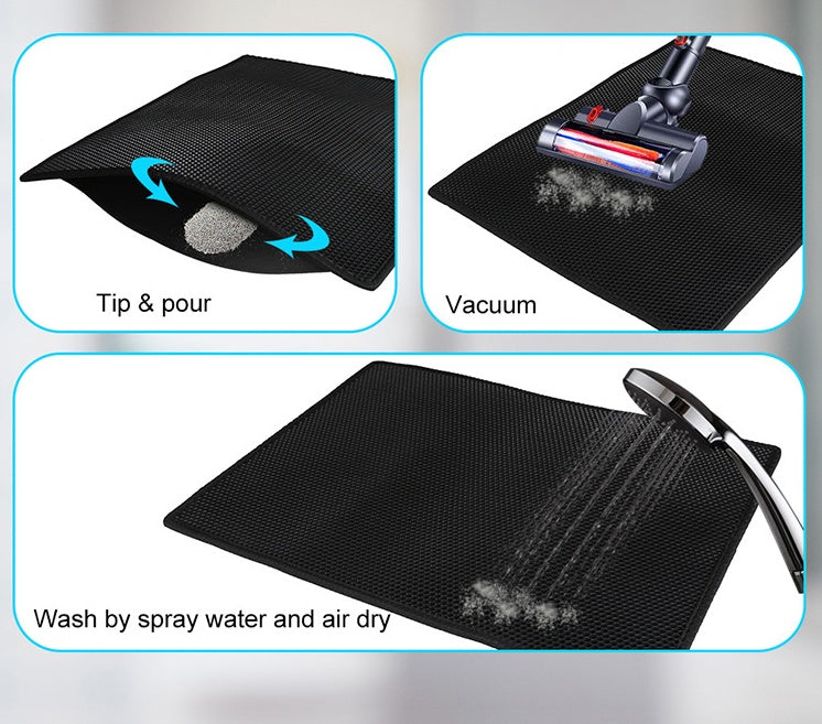 Double Layer Cat Litter Mat Easy Clean