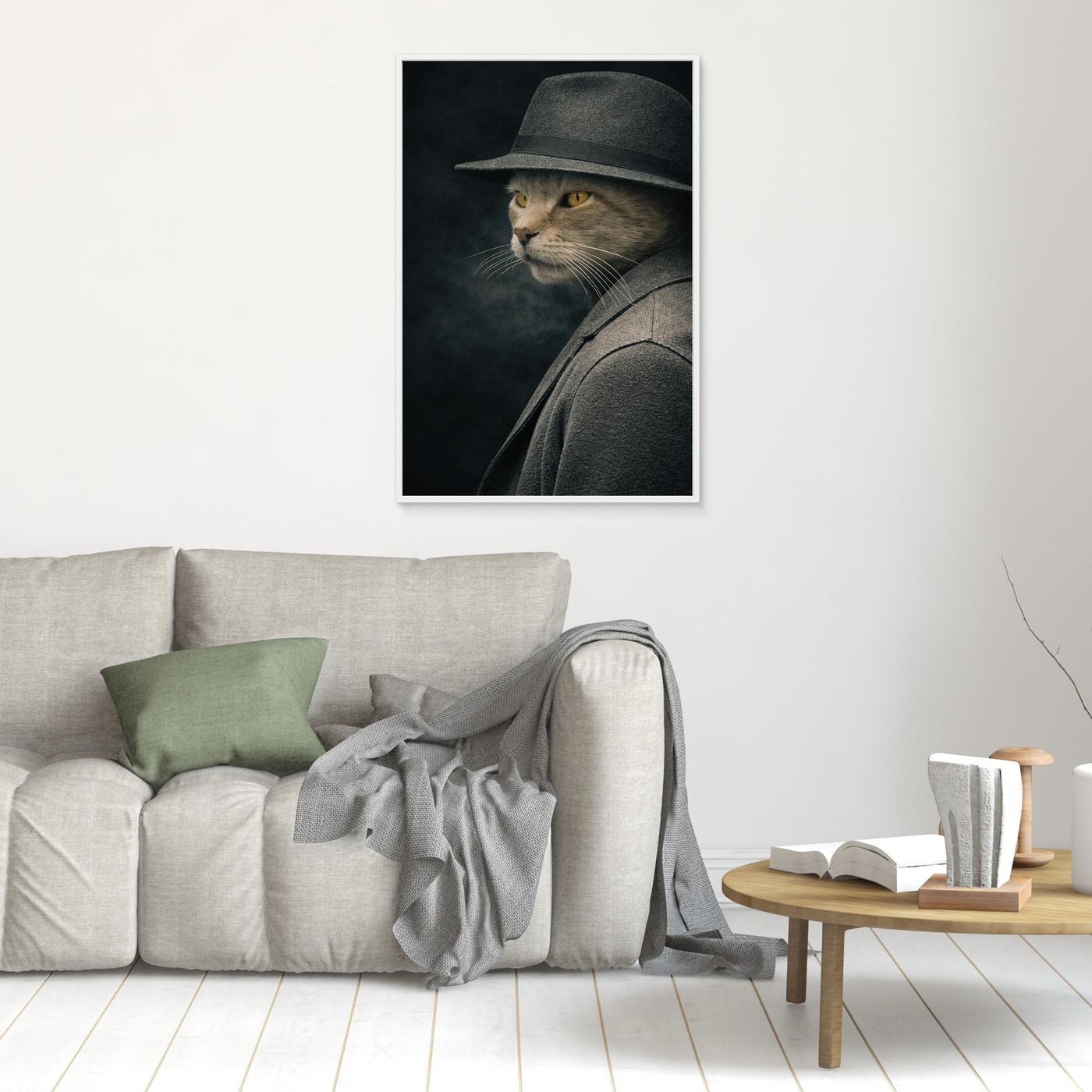 The Shadow Investigator – Noir Pet Portrait Personalized Canvas Print