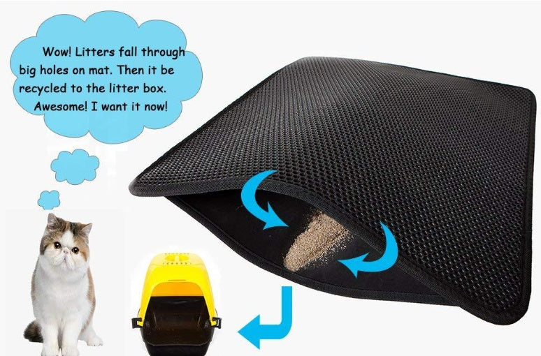 Anti Tracking Cat Litter Mat Waterproof Foldable
