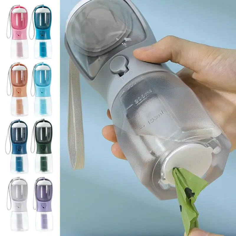 Portable Pet Water Bottle Food Container Dispenser