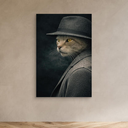 The Shadow Investigator – Noir Pet Portrait Personalized Canvas Print