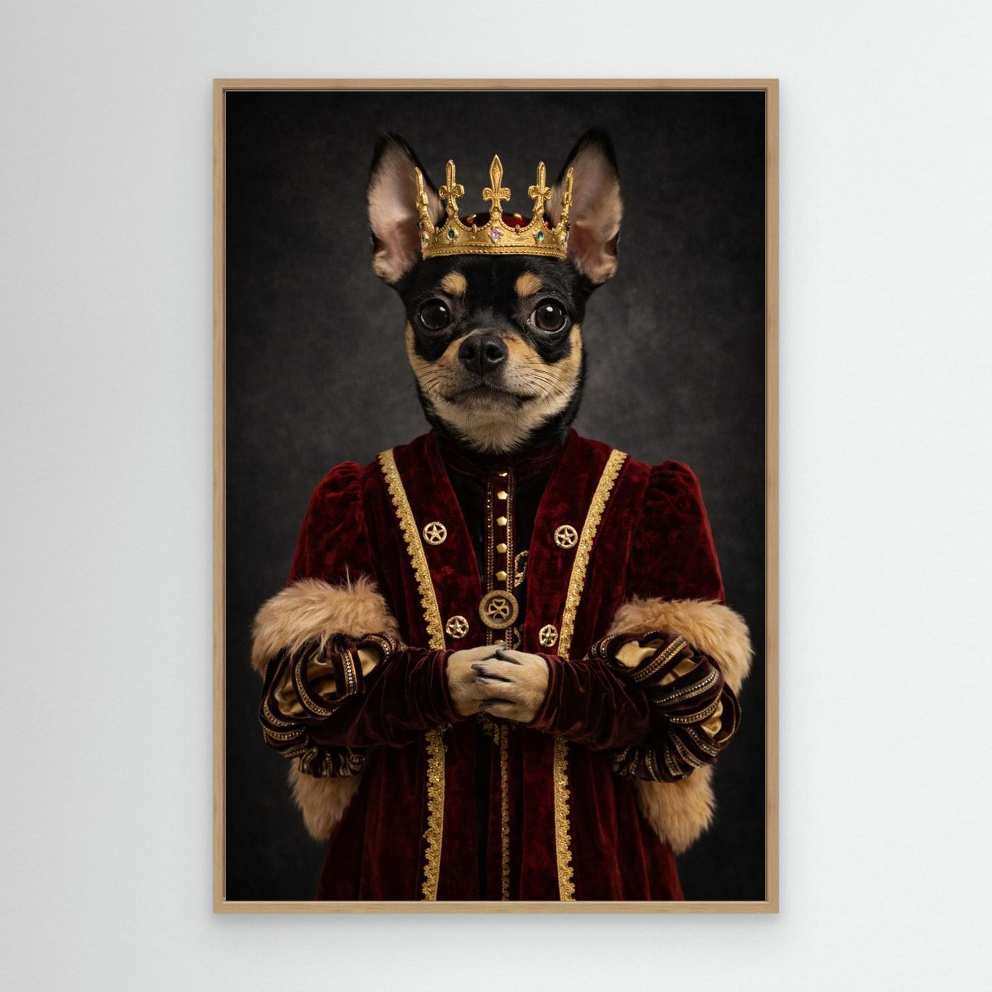 The Little King - Personalized Pet Dog Canvas Print