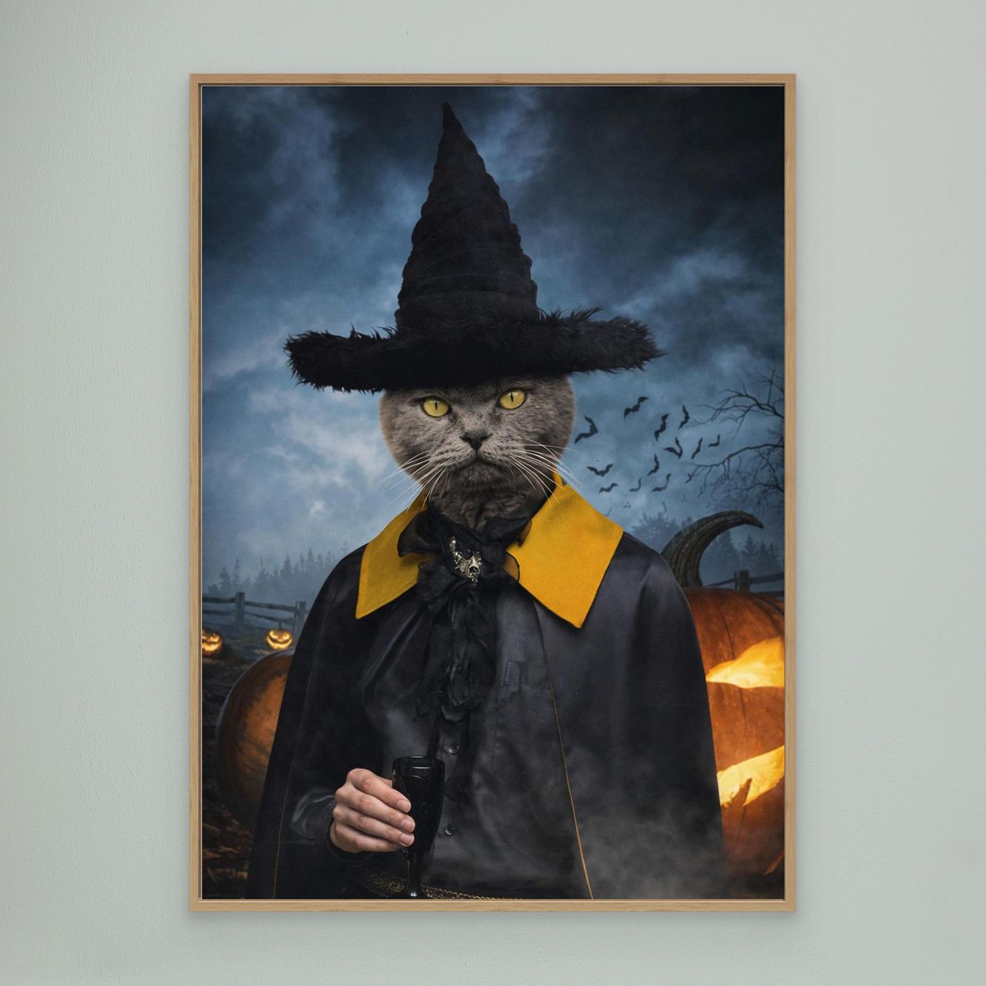 The Midnight Witch - Personalized Pet Canvas Print