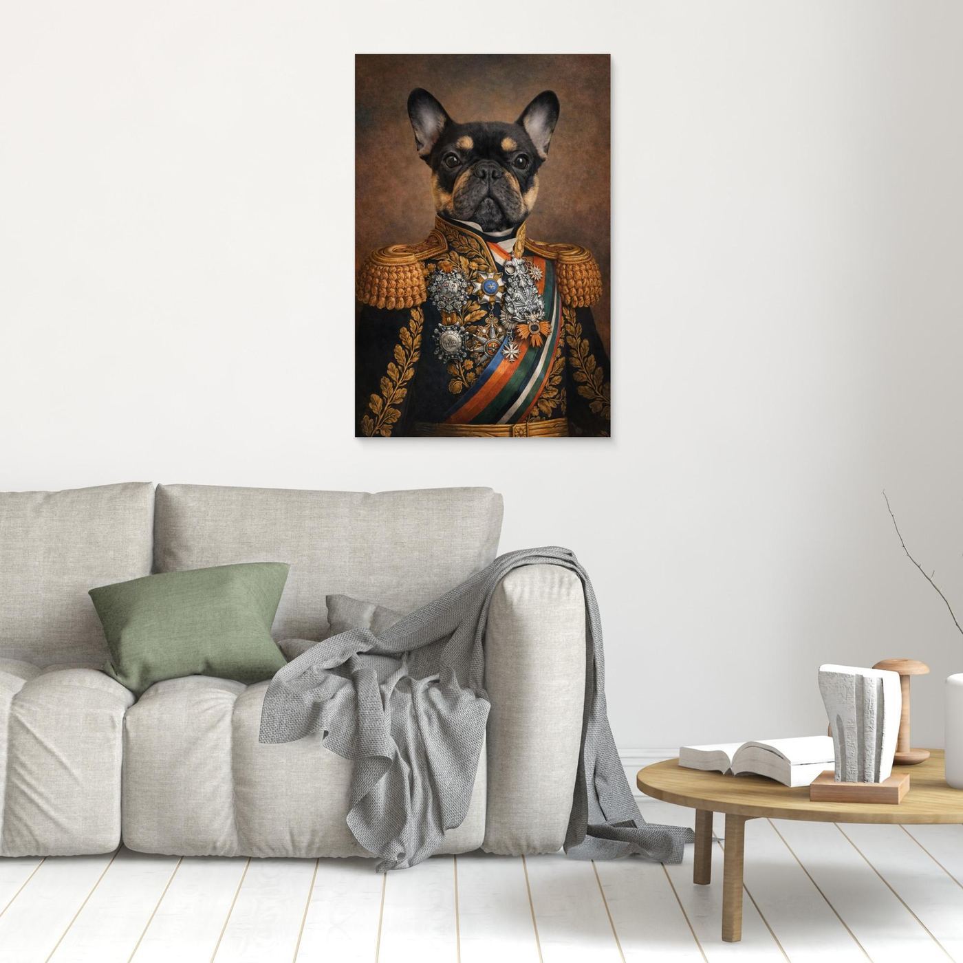 The Little Commander - Personalized Pet Canvas Print