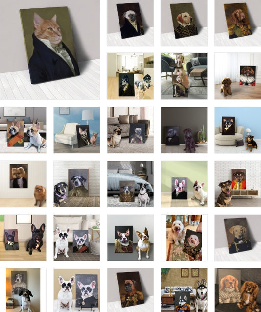 Personalized Pet Canvas Portrait Image on a Rolled Canvas