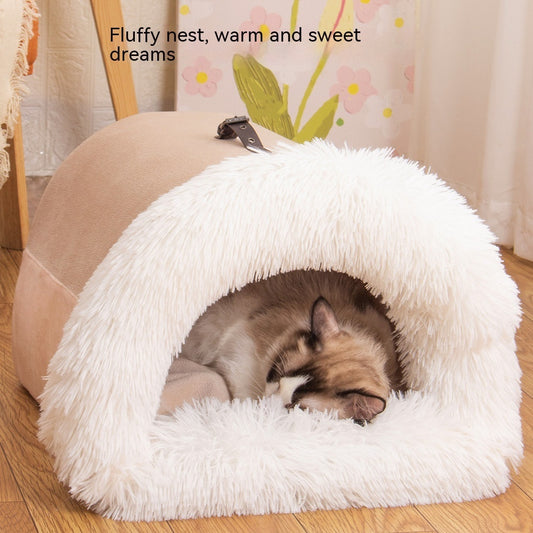 Pet House Bed Soft Plush Cozy Nest