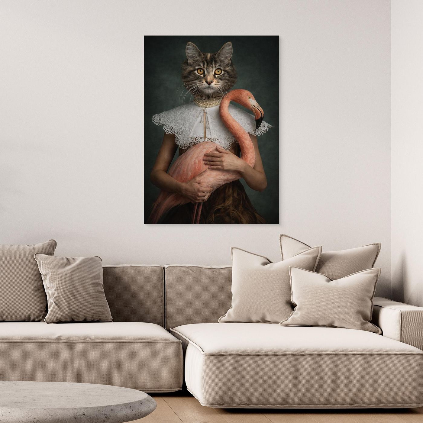 Lady Flamingo - Personalized Pet Canvas Print