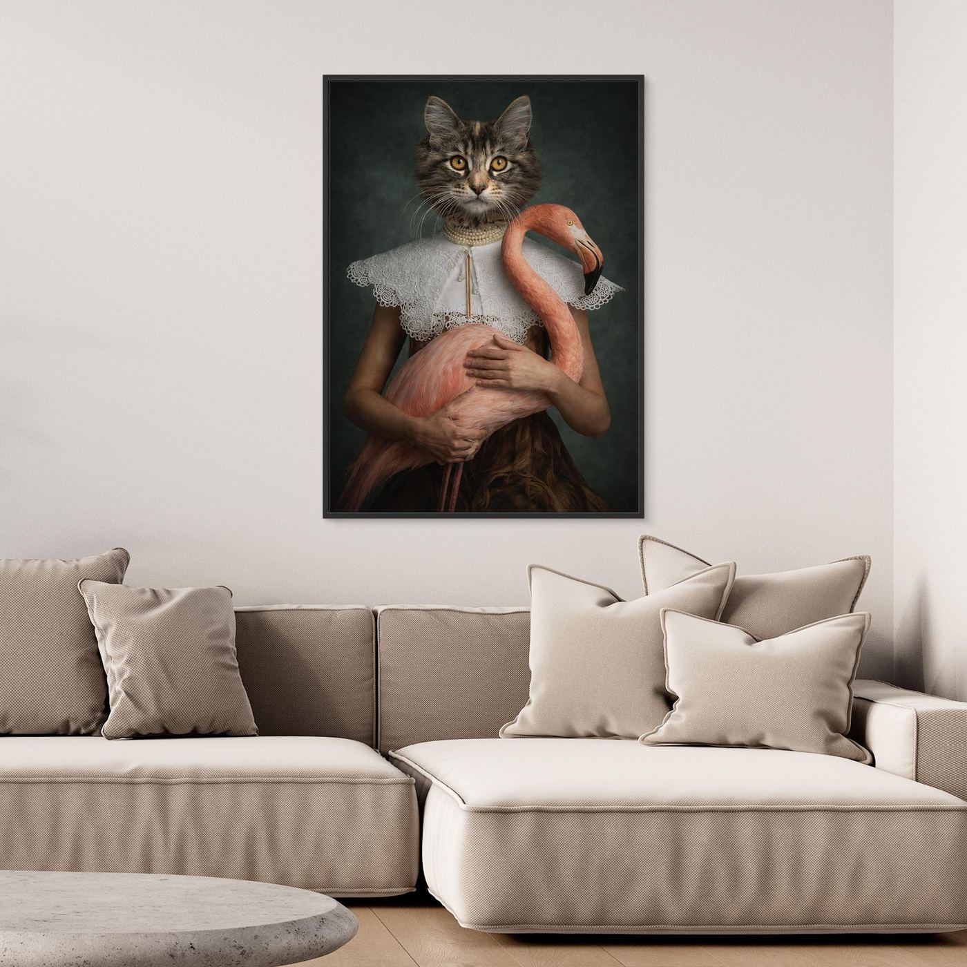Lady Flamingo - Personalized Pet Canvas Print