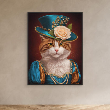 The Elegant Duchess – Victorian Cat Portrait Personalized Canvas Print