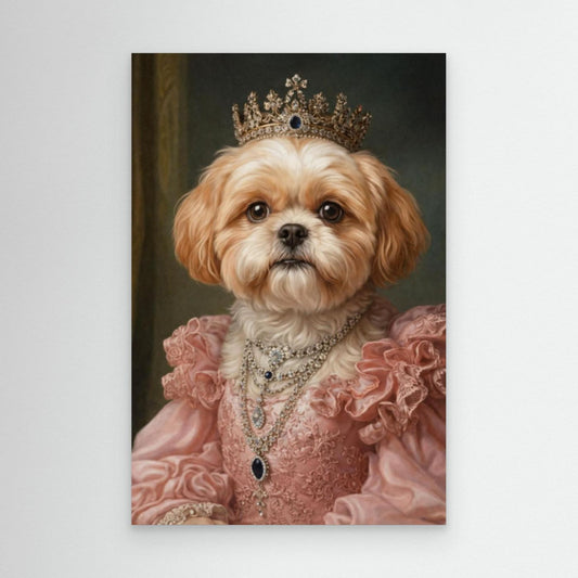 Crowned Princess - Personalized Pet Canvas Print