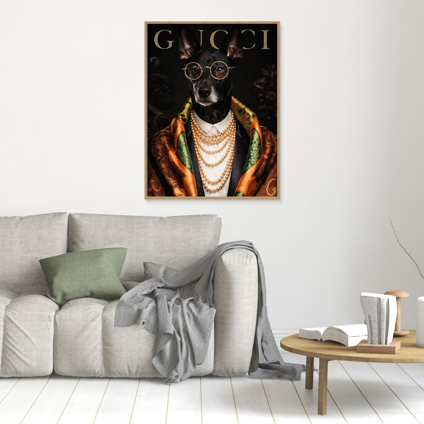 The High Society Gentleman – Elegant Pet Portrait Personalized Canvas Print