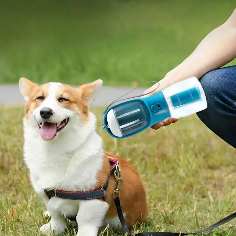 Portable Pet Water Bottle Food Container Dispenser