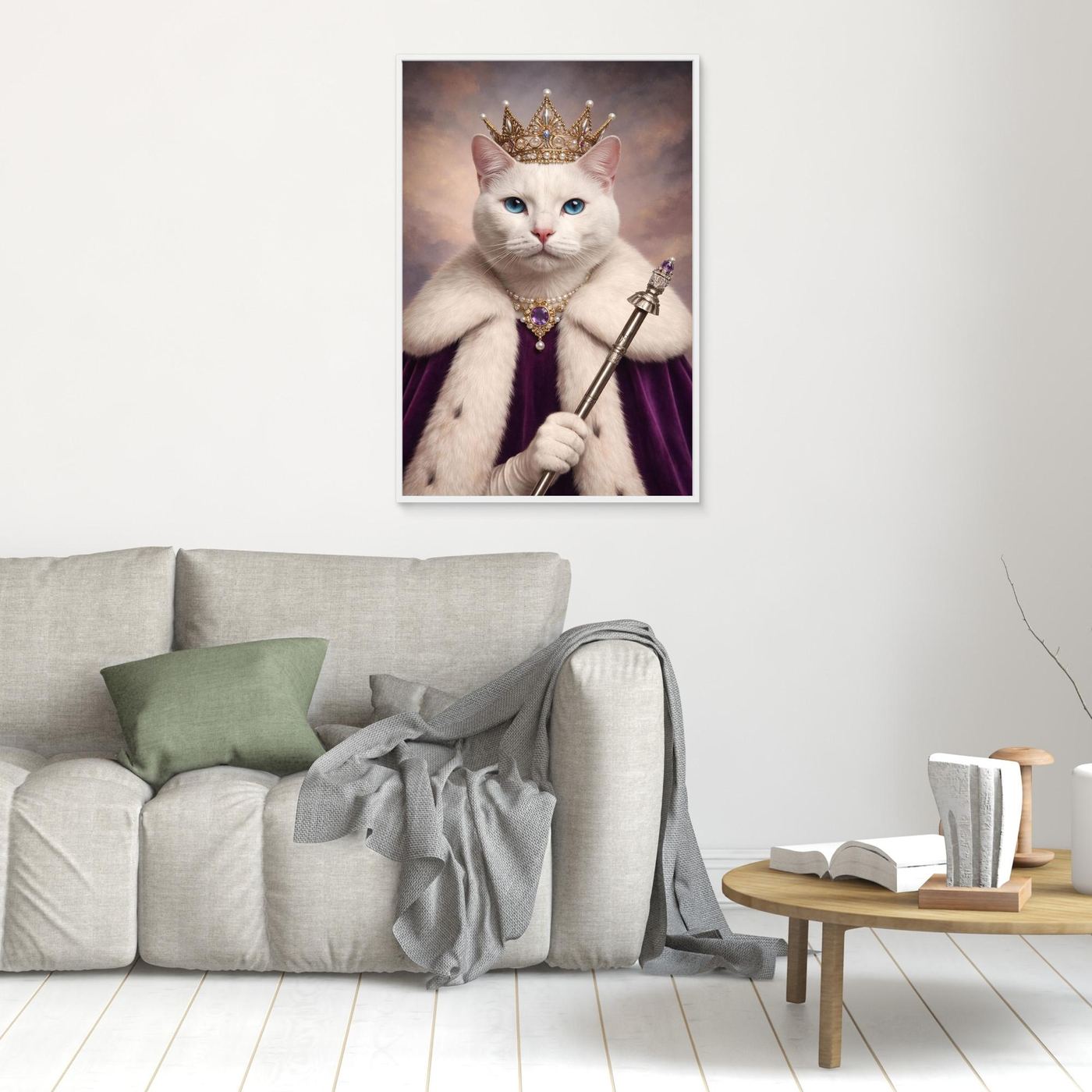 Crowned Queen - Personalised Pet Canvas Print