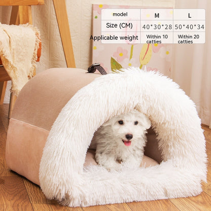 Pet House Bed Soft Plush Cozy Nest