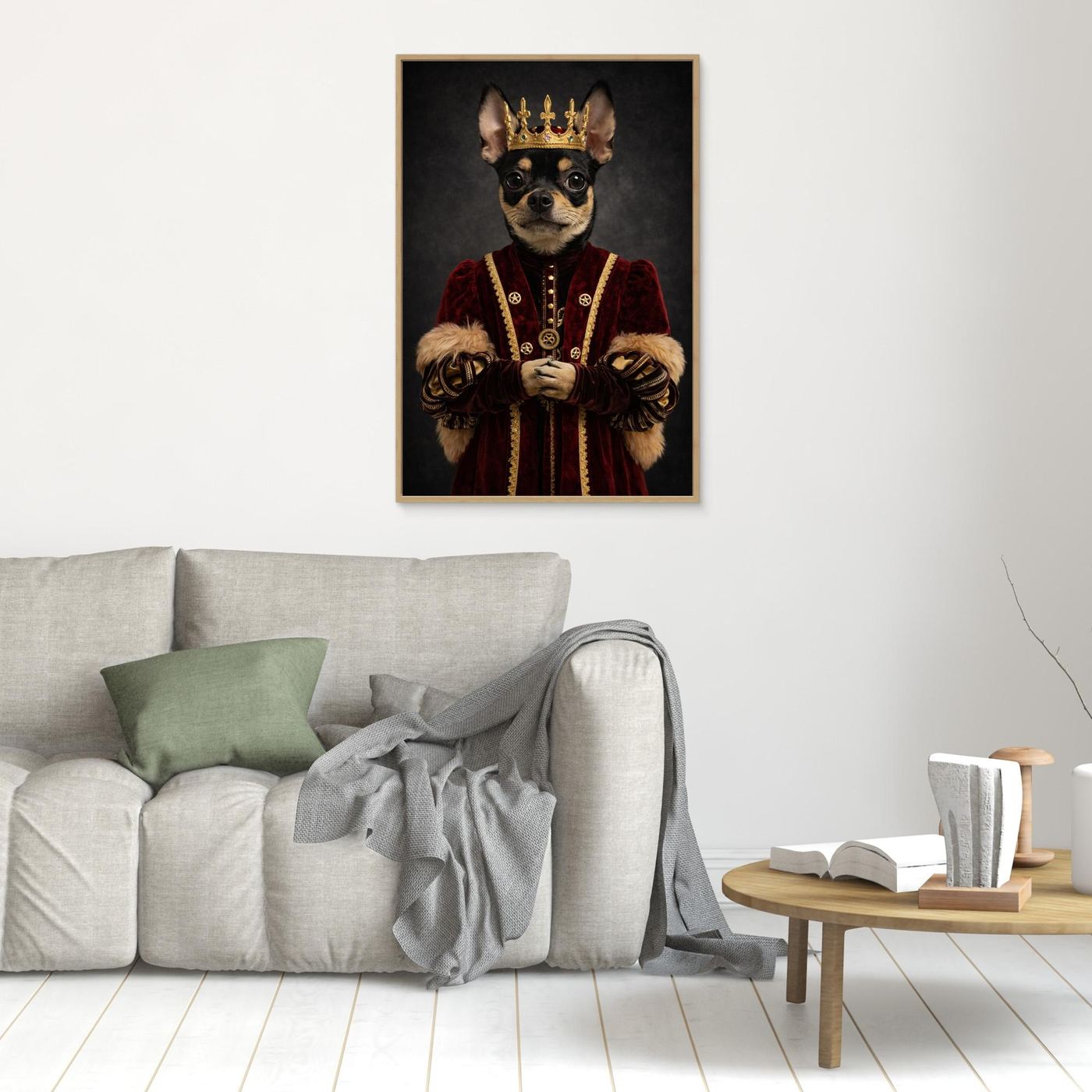 The Little King - Personalized Pet Dog Canvas Print