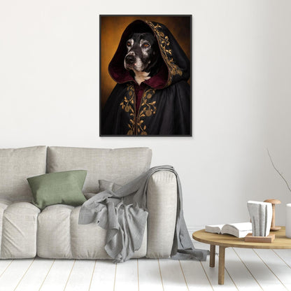 The Hooded Noble – Medieval Pet Portrait Personalized Canvas Print