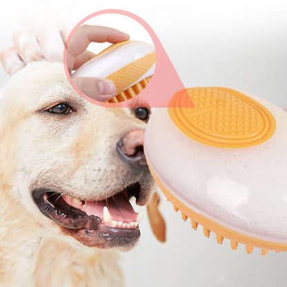 2-in-1 Pet Bath Brush Silicone Grooming Tool