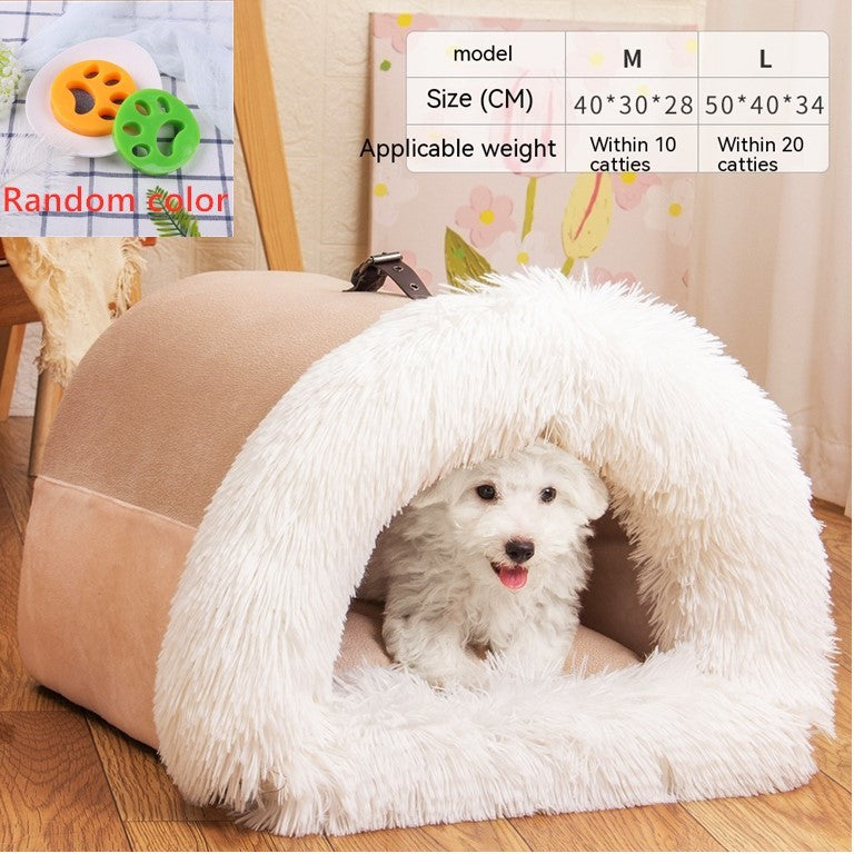 Pet House Bed Soft Plush Cozy Nest