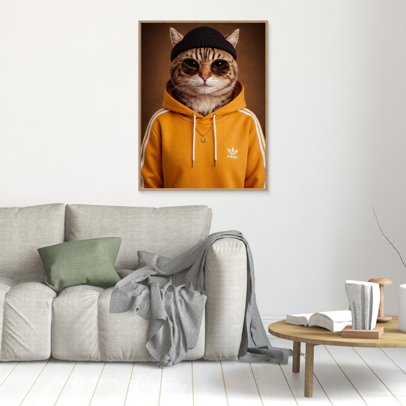The Street King – Urban Cat Portrait Personalized Canvas Print