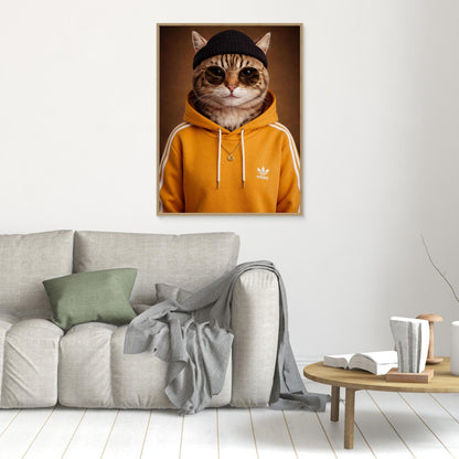 The Street King – Urban Cat Portrait Personalized Canvas Print
