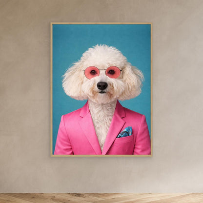 The Glam Pup – Trendy Pet Portrait Personalised Canvas Print