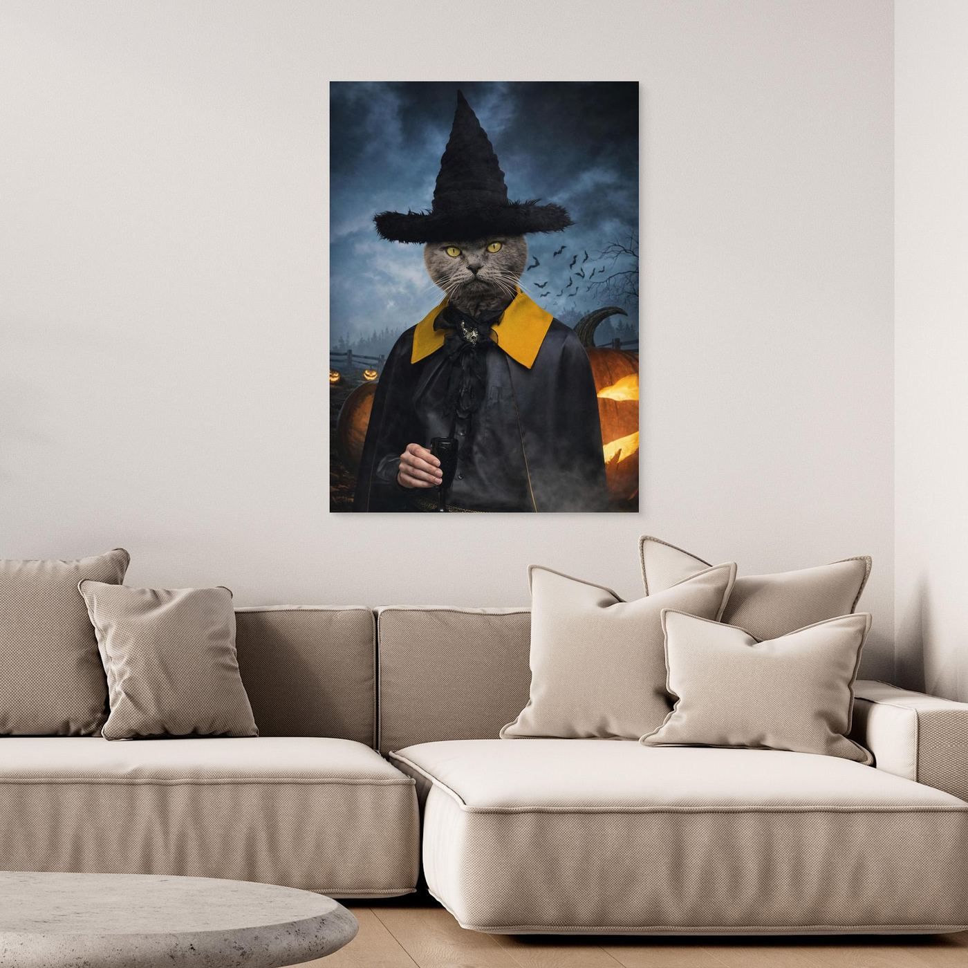 The Midnight Witch - Personalized Pet Canvas Print