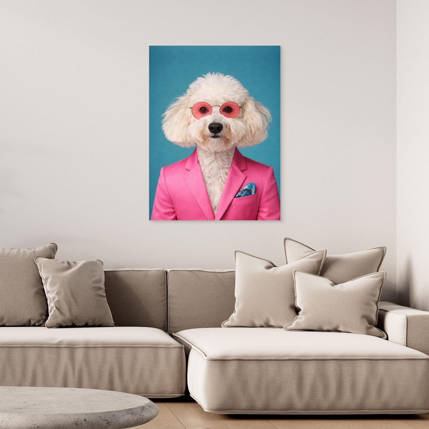 The Glam Pup – Trendy Pet Portrait Personalised Canvas Print