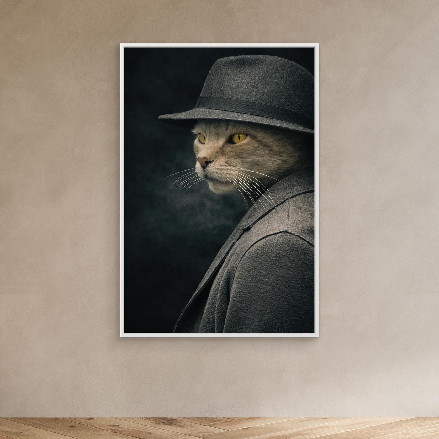 The Shadow Investigator – Noir Pet Portrait Personalized Canvas Print