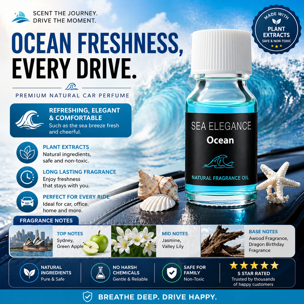 AromaDrive Natural Car Perfume Long Lasting Fragrance