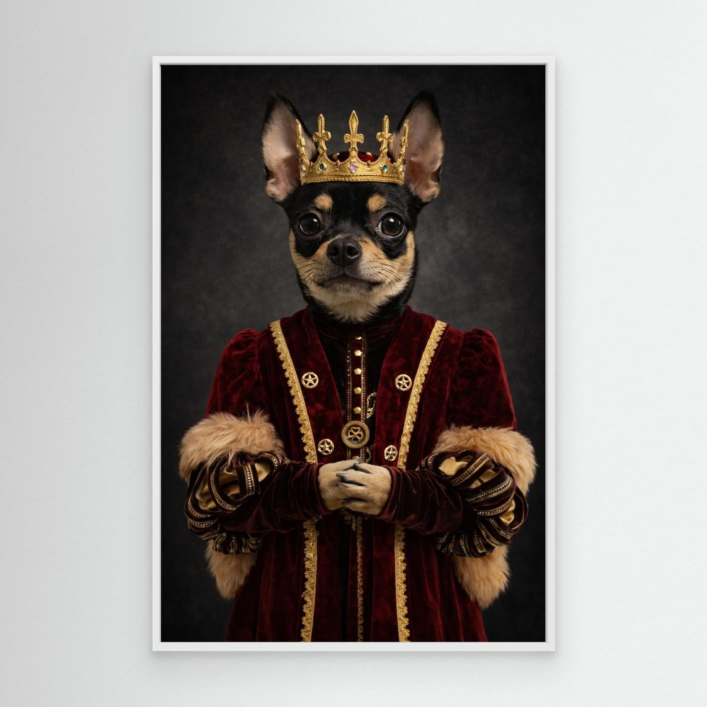 The Little King - Personalized Pet Dog Canvas Print