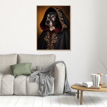 The Hooded Noble – Medieval Pet Portrait Personalized Canvas Print