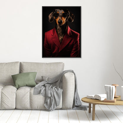 The Sophisticated Dachshund – Elegant Pet Portrait Personalized Canvas Print