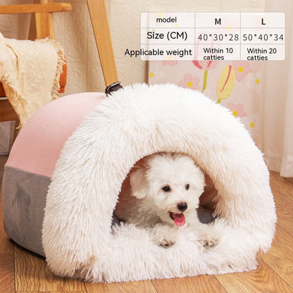 Pet House Bed Soft Plush Cozy Nest