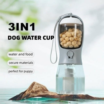 Portable Pet Water Bottle Food Container Dispenser