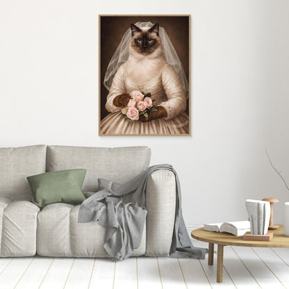 Lady Rosabelle – Victorian Bride Cat Portrait Personalized Canvas Print