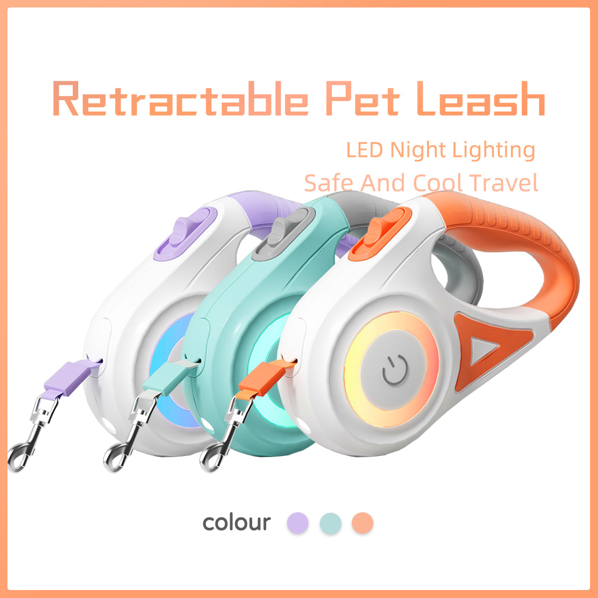 Automatic Dog Leash with Spotlight and Collar