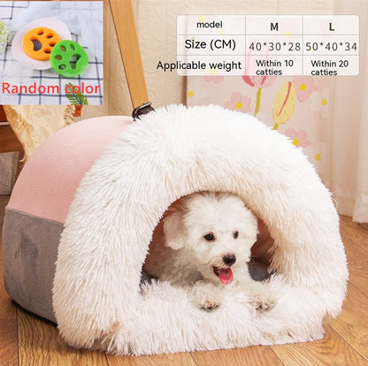 Pet House Bed Soft Plush Cozy Nest