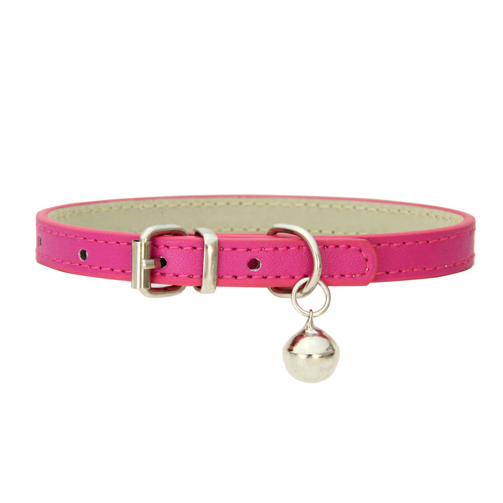 PU Leather Dog Collar Adjustable Stylish Pet Collar