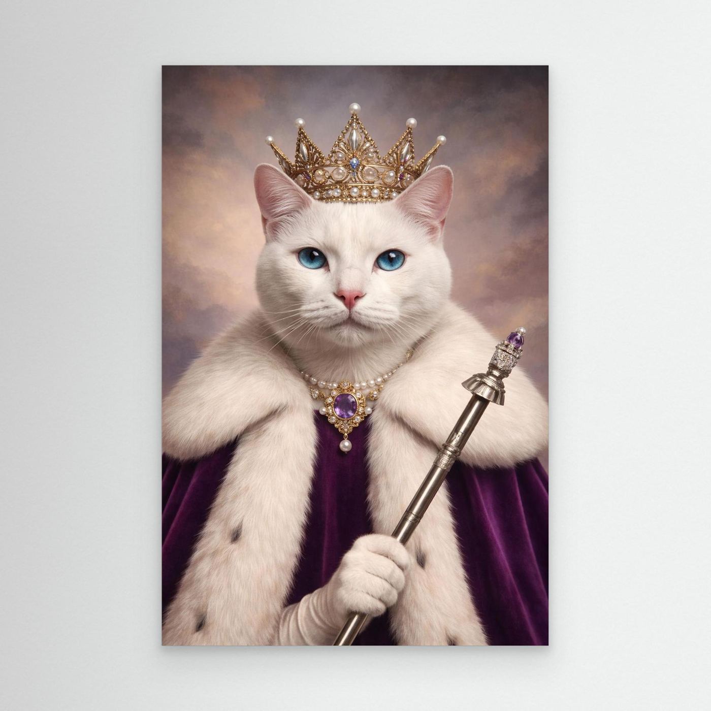 Crowned Queen - Personalised Pet Canvas Print