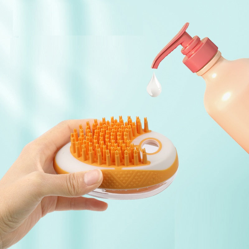 2-in-1 Pet Bath Brush Silicone Grooming Tool