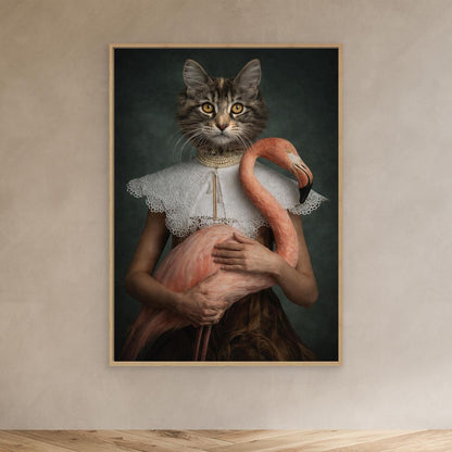 Lady Flamingo - Personalized Pet Canvas Print