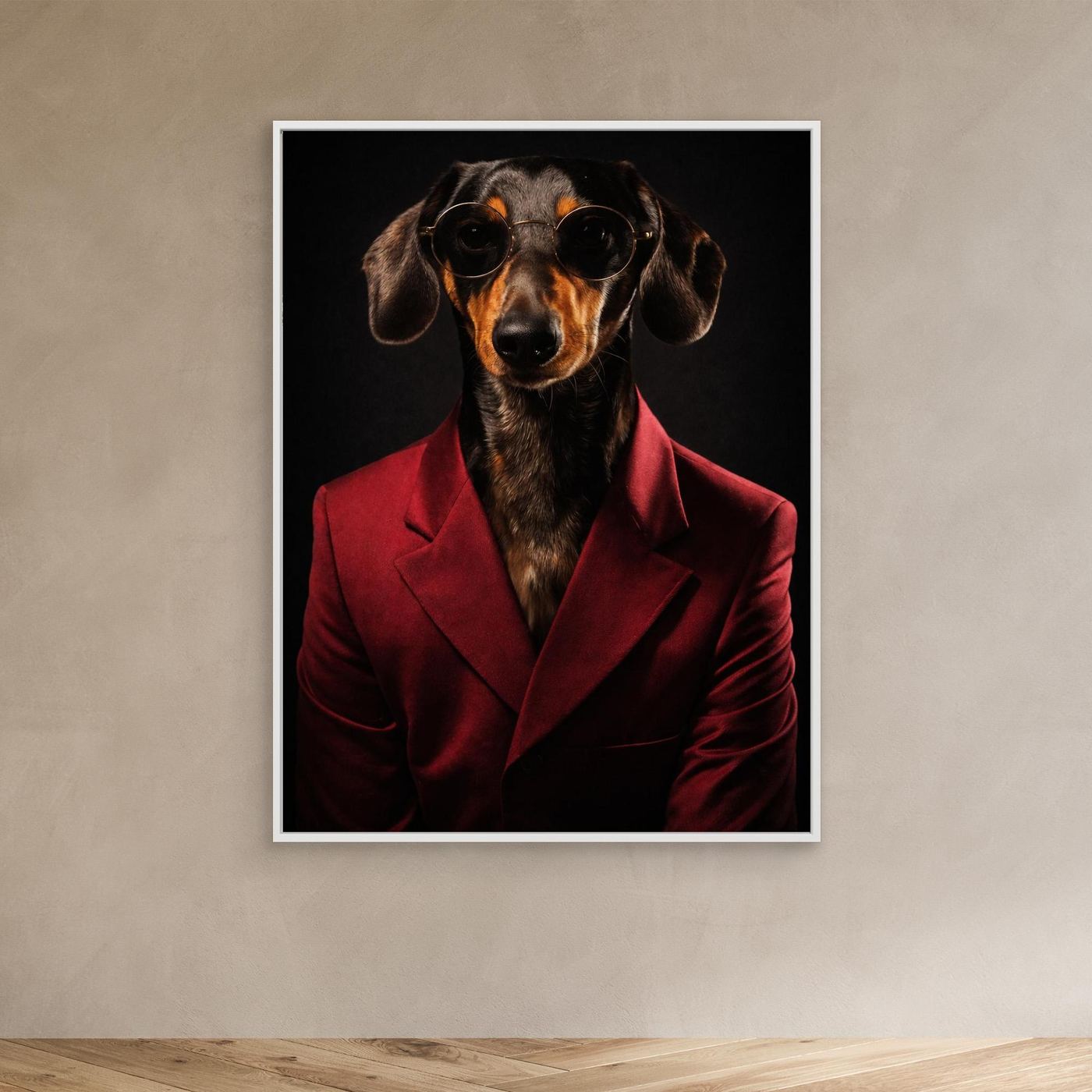 The Sophisticated Dachshund – Elegant Pet Portrait Personalized Canvas Print